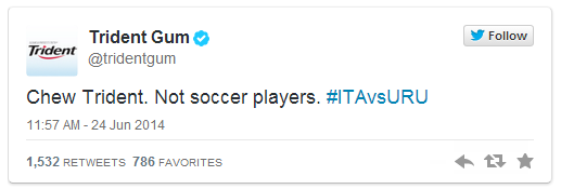 Trident tweet_World Cup Biting Ad